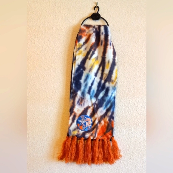 NWOT Space Jam A New Legacy SCARF. Cool Tie Dye with Fringe & Embroidered Logo - Picture 1 of 8